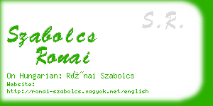 szabolcs ronai business card